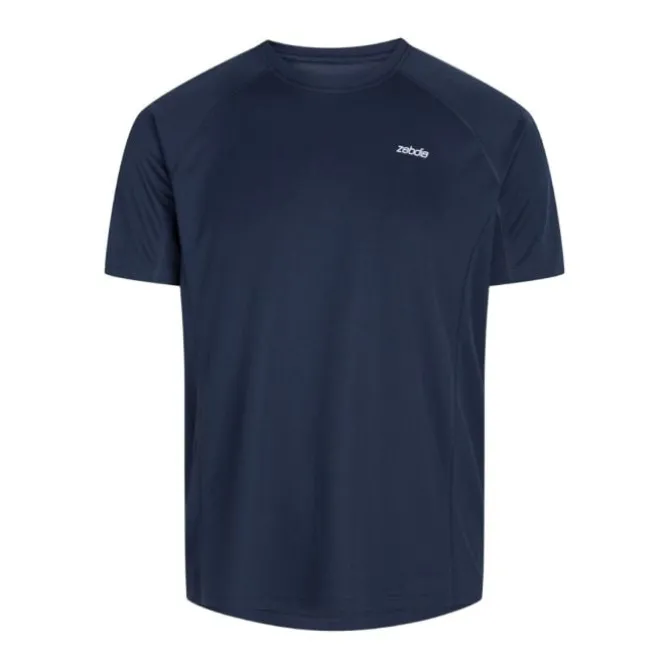 Zebdia Laufshirts>Chest Print Sports SS Tee Blau